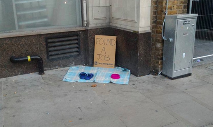 Job website criticised for homeless marketing campaign