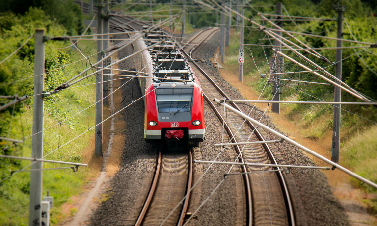 Train on Railway Tracks